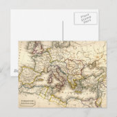 Antquie Map van Oude Romeinen Briefkaart (Voorkant / Achterkant)