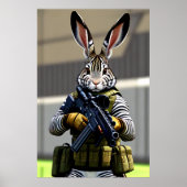 Antropomorfe bunny soldaat | AI Art. Poster (Voorkant)