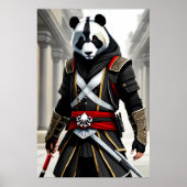 Antropomorfe coole Panda Assassin | AI Art. Poster (Voorkant)