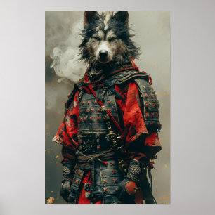 Antropomorfe herdershond Poster - grillige hond