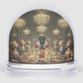 Antropomorfe hond Royalty Diner Sneeuwbol (Achterkant)