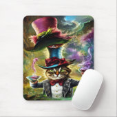 antropomorfe kat Mad Hatter Fantasy Fairytale Muismat (Met muis)