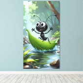 Ant's Adventure: een grillige reis Canvas Print (Insitu (Houten vloer))