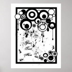 Ants & Circles - Zwart-wit Poster
