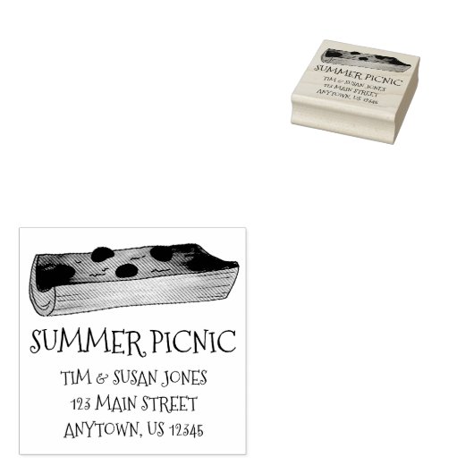 Ants op Log Celery Summer Picnic Food Address Rubberstempel (Gestempeld)
