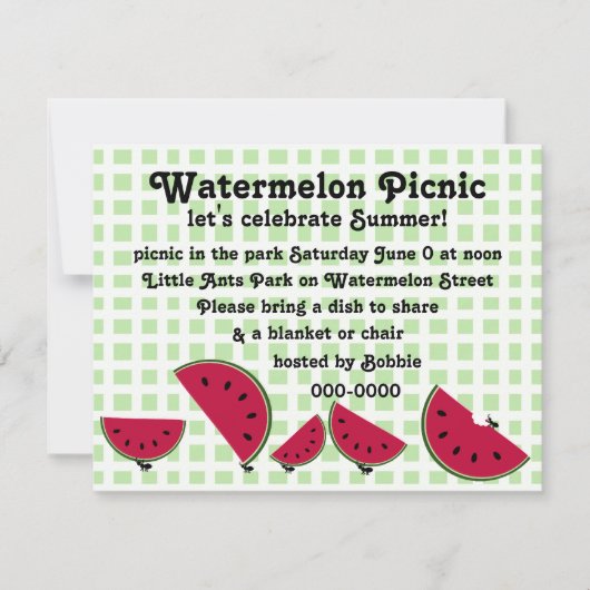 Ant's Watermleon Picnic Kaart (Voorkant)