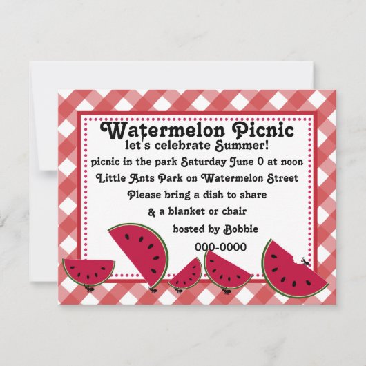 Ant's Watermleon Picnic Kaart (Voorkant)