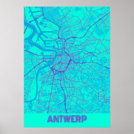 Antwerpen - België - kaart van de stad Galaxy Poster