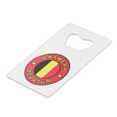 Antwerpen België Kredietkaart Flessenopener (Voorkant Gekanteld)