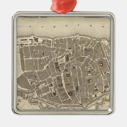 Antwerpen, België Metalen Ornament (Voorkant)