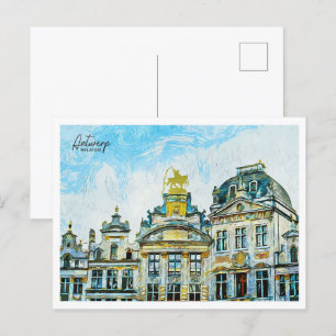 Antwerpen België Mooi olieverflandschap Briefkaart