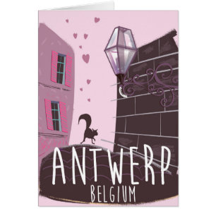 Antwerpen, België Reisposter