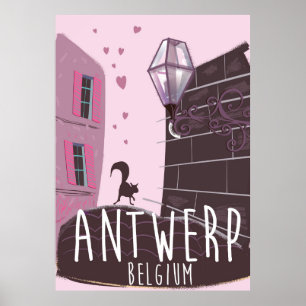 Antwerpen, België Reisposter Poster