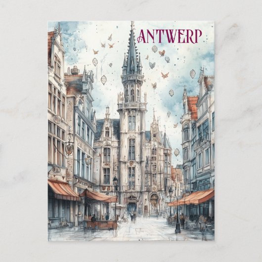 Antwerpen België Reizen Briefkaart (Voorkant)