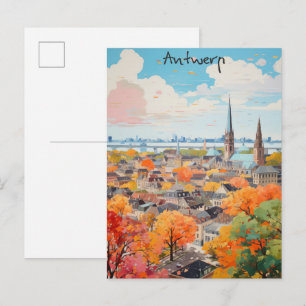 Antwerpen België Reizen Stad Esthetiek Briefkaart