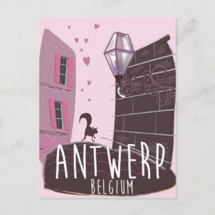 Antwerpen, België vakantie reisposter Feestdagenkaart