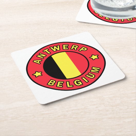 Antwerpen België Vierkante Kartonnen Onderzetter (Schuin)