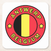 Antwerpen België Vierkante Kartonnen Onderzetter (Voorkant)