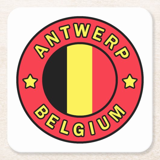 Antwerpen België Vierkante Kartonnen Onderzetter (Voorkant)