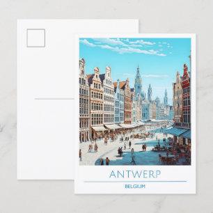 Antwerpen België Vintage Travel Briefkaart
