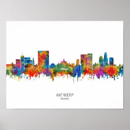 Antwerpen Belgium Skyline Poster