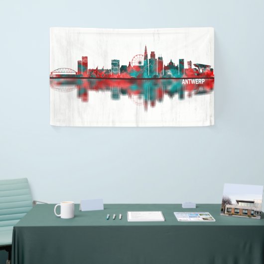 Antwerpen Belgium Skyline Spandoek (Beurs)