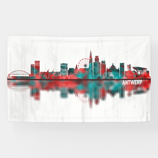 Antwerpen Belgium Skyline Spandoek (Horizontaal)