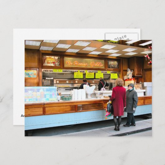 Antwerpen, fast food, Belgische stijl Briefkaart (Voorkant / Achterkant)