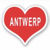 ANTWERPEN Rode Liefde Hart Vinyl Sticker (Voorkant)