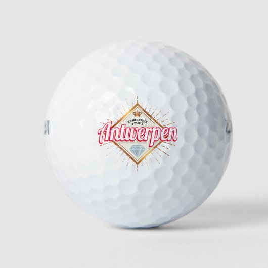 Antwerpen Vlaanderen België Retro Souvenir Golfballen (Voorkant)