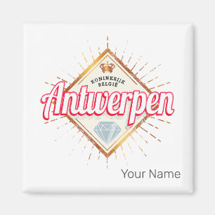 Antwerpen Vlaanderen België Retro  Souvenir Magneet