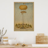 Antwerpse Expo 1894 Air Castle Balloon  Poster (Keuken)