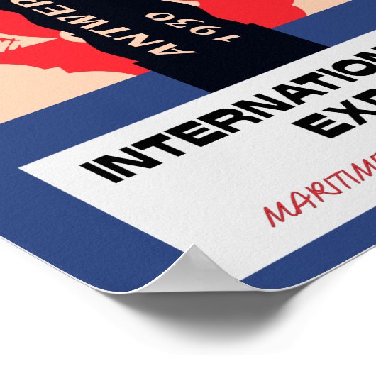 Antwerpse retro  maritiem en flamenco expo poster (Hoek)