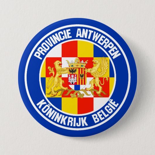 Antwerpse Ronde Emblem Button 7,6 Cm (Voorkant)