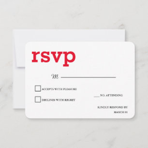 Antwoord Modern Plain Minimalist Rood Wit