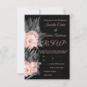 Antwoord op bruiloft Blush perzik houtskool bloem  Kaart (Voorkant)