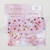 Antwoord op kersenbloesem uitnodiging, RSVP briefk Uitnodiging Briefkaart (Voorkant / Achterkant)