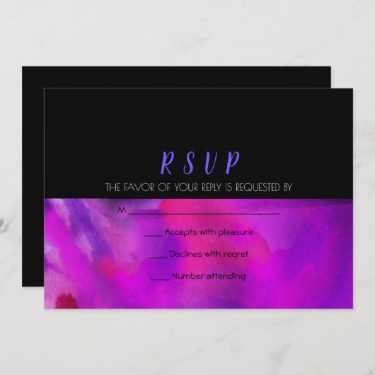 Antwoord op RSVP waterverf Weddenschap Kaart (Voorkant / Achterkant)