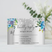 Antwoord op zilveren bruiloft glitters bruid navy  (Staand voorkant)