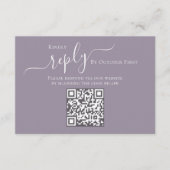 Antwoord QR Code Bruiloft RSVP Lila Informatiekaartje (Voorkant)