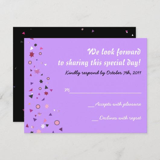 Antwoord voor uitnodiging Bat Mitzvah Abstracte Bo (Voorkant / Achterkant)