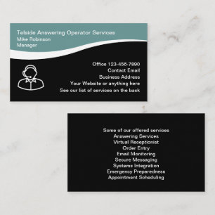 Antwoordapparaat en operatorservices visitekaartje