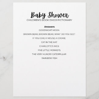 Antwoordblad Baby Shower Emoji Spel Antwoordblad Briefhoofd