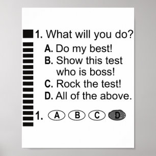 Antwoordblad Rock Het examen School Testen Aanmoed Poster