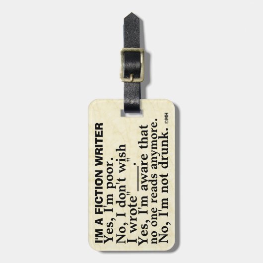 Antwoordblad voor grappige schrijfmachine bagagelabel (Voorkant verticaal)