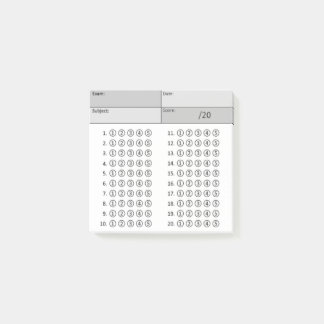 Antwoordenblad (belletjes) — zwart en wit post-it® notes