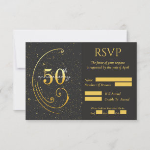Antwoordkaart 50e verjaardag RSVP kaartje