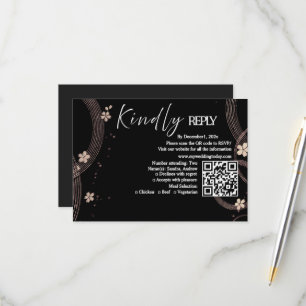 Antwoordkaart Arch Serenity Black Premium RSVP Kaartje