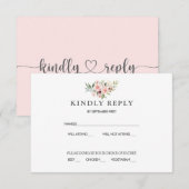 Antwoordkaart Blozende Bloemen Bruiloft Kaart (Voorkant / Achterkant)