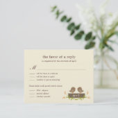 Antwoordkaart Bruiloft Sweet Love RSVP Kaartje (Staand voorkant)